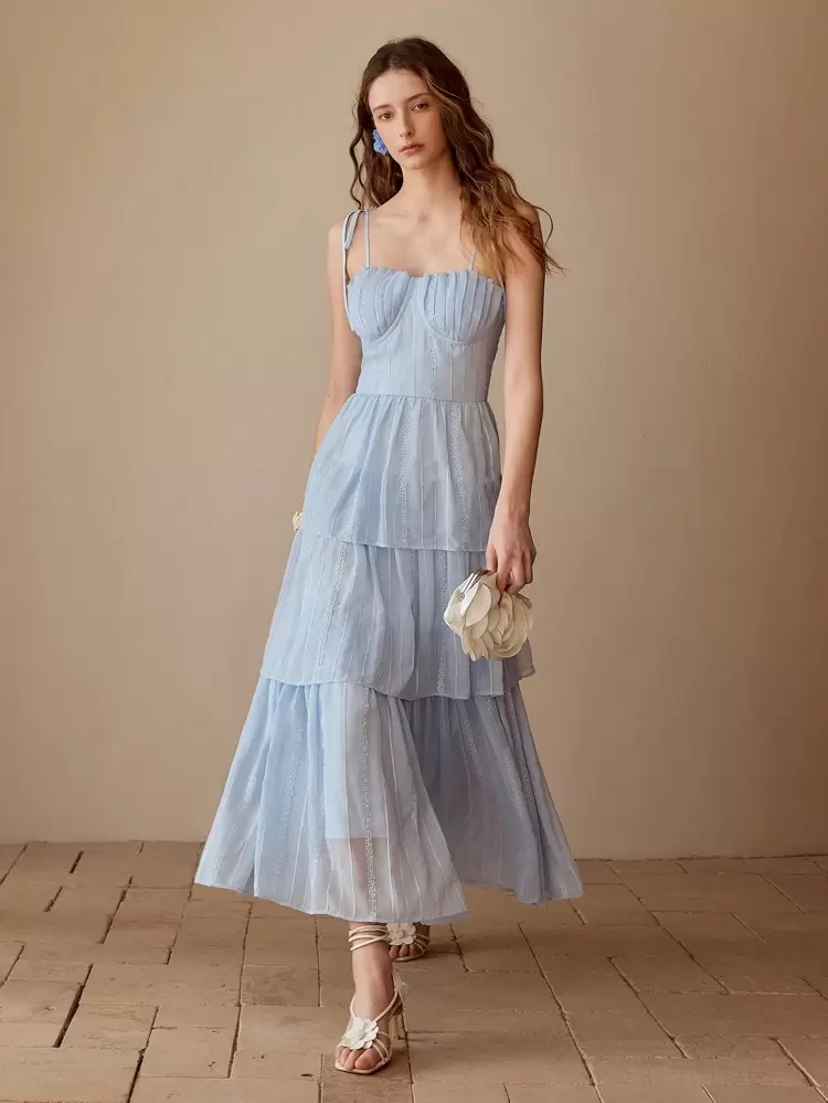 VESTIDO CAMISERO CON VOLANTES SUPERPUESTOS