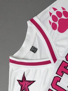 PAVTROS Manfinity Streetrush Men Short Sleeve Letter Print Simple T-Shirt And Pants Set, Men Tracksuit, Men Two Pieces Outfits, Men Clothes, Boyfriend Gift - Multicolor - View 6