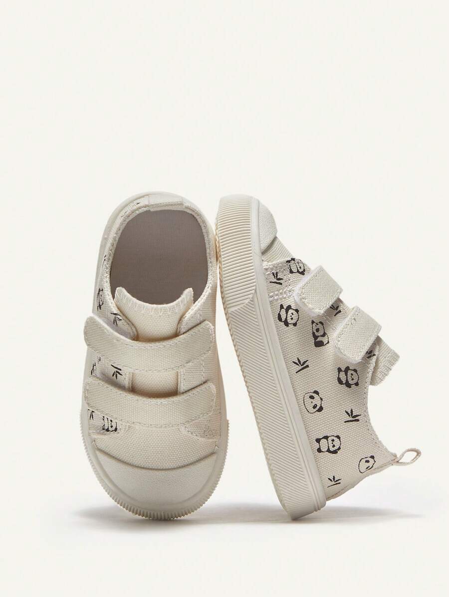 Cozy Pixies 1 Pair Kids Boys' Canvas Casual Sneakers With Hook And Loop, Simple & Versatile, Comfortable For Daily Wear, All Season (Random Pattern)