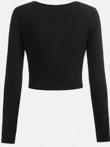 SHEIN EZwear Áo thun ngắn tay họa tiết bướm đính đá thời trang mùa hè cho nữ - màu đen - Xem 2