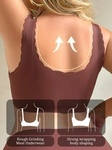 Plus Size Adhesive Wire-Free Bra For Women - Brown - View 2