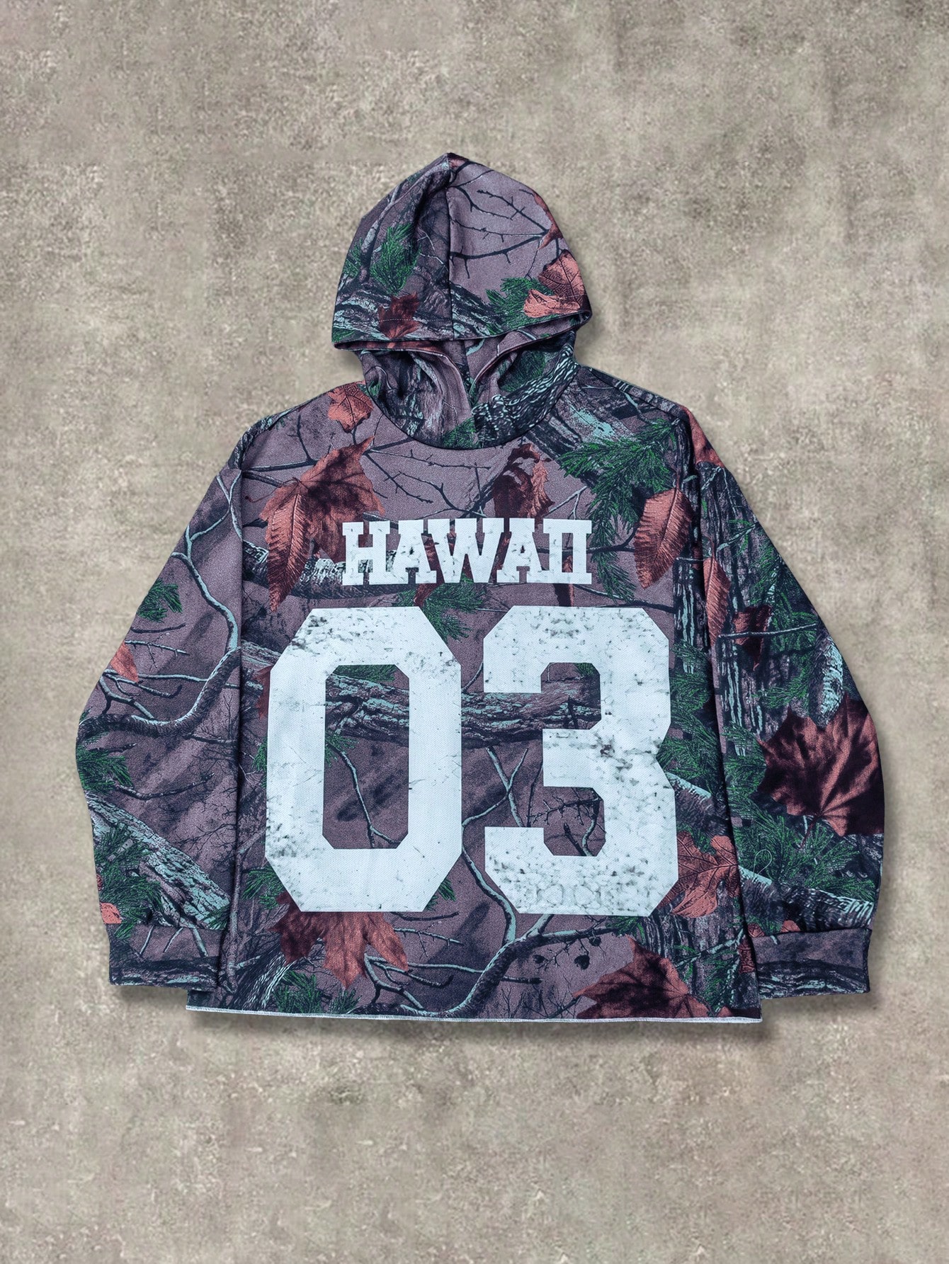 SHEIN Manfinity Dauomo Fashionable Leaf Design Numeral Print Casual Pullover Hoodie For Men