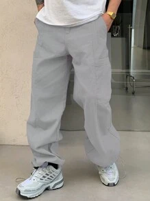 DAZY Men's Solid Color Simple Fashion Casual Jeans, Everyday Wear - Light Grey - View 4