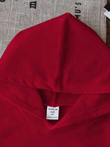 2 件套年轻男孩足球运动员图案连帽衫和运动裤套装 - 紅色 - 查看 5