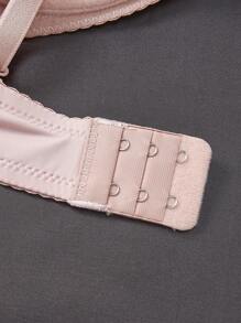 3 件套女士浪漫性感纯色带衬垫抹胸文胸，舒适简约风格，带钢圈