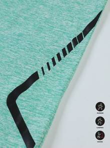 Manfinity Sport Corelite Áo thun thể thao tay ngắn Raglan họa tiết hình học bên hông dành cho nam - màu xanh lá - Xem 7