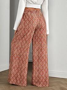 EURMUSE Quần ống rộng họa tiết hình học cổ điển giản dị - Nhiều màu - Xem 2