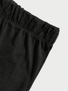 RueChic 棉质男士字母印花常规长袖 T 恤家居服套装 - 棕色 - 查看 4