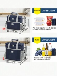 1pc Reusable Insulated Black Thermal Bag, Adult Lunch Box For Women With Adjustable Shoulder Strap, Large Capacity Handheld Lunch Bag, Thick Aluminum Foil Long-Term Cold Preservation And Freshness Lunch Box Crossbody Bag ,For School, Office, Picnic, Travel