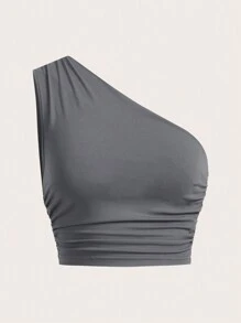 SHEIN EZwear Bộ đồ ngoài trời nhiều mảnh màu xám đậm, thời trang đơn giản, mặc thường ngày - Màu xám đen - Xem 12