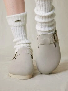 Solecia Women's Round Toe Thick Sawtooth Bottom Slip-On Comfortable Simple Casual Platform Loafers