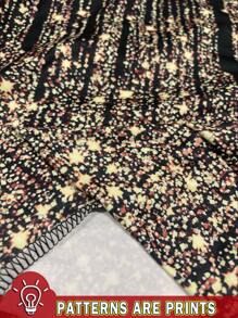 SHEIN LUNE 大码简约闪亮条纹图案高领长 T 恤，休闲适合圣诞节/新年派对 - 彩色 - 查看 3