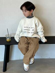 Dazy Kids 小男孩纯色直筒宽松休闲大口袋裤