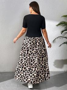 SHEIN Essnce 大码女士度假装、沙滩装、女士两件套套装、姐妹装、女士夏季服装、女士沙滩装、女士春假太阳裙、春假连衣裙 - 黑色 - 查看 3