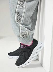 JNSQ Children's Lightweight Breathable Sports Shoes, Solid Color Soft & Comfortable Lining, Flexible Outsole, Suitable For Daily Wear, Running, Multiple Occasions, Adjustable Hook And Loop Easy On/Off - Multicolor - View 4