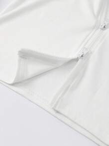 Women's Zip-Up Long Sleeve T-Shirt, Minimalist Fashion Casual Everyday