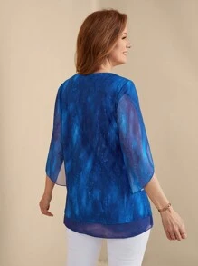 EMERY ROSE Women Casual Floral Print Shirt, Simple & Fashionable For Everyday Wear - Blue - View 2