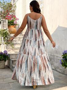 SHEIN VCAY Váy đi nghỉ thường ngày chắp vá cỡ lớn, tối giản & thời trang, mặc hàng ngày - Nhiều màu - Xem 2