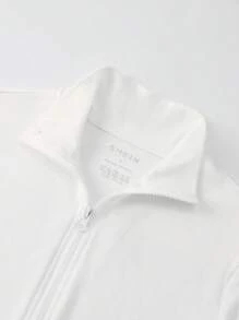 Women's Zip-Up Long Sleeve T-Shirt, Minimalist Fashion Casual Everyday