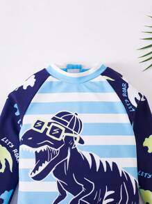 SHEIN 1 Piece Set Young Boys Boys Casual Sports Swimsuit With Dinosaur Pattern Leggings Kids Outfits Young Boy Clothes Back To School Boys Set Suitable For Outdoor Swimming Kids Bathing Suits Suitable For Spring, Summer