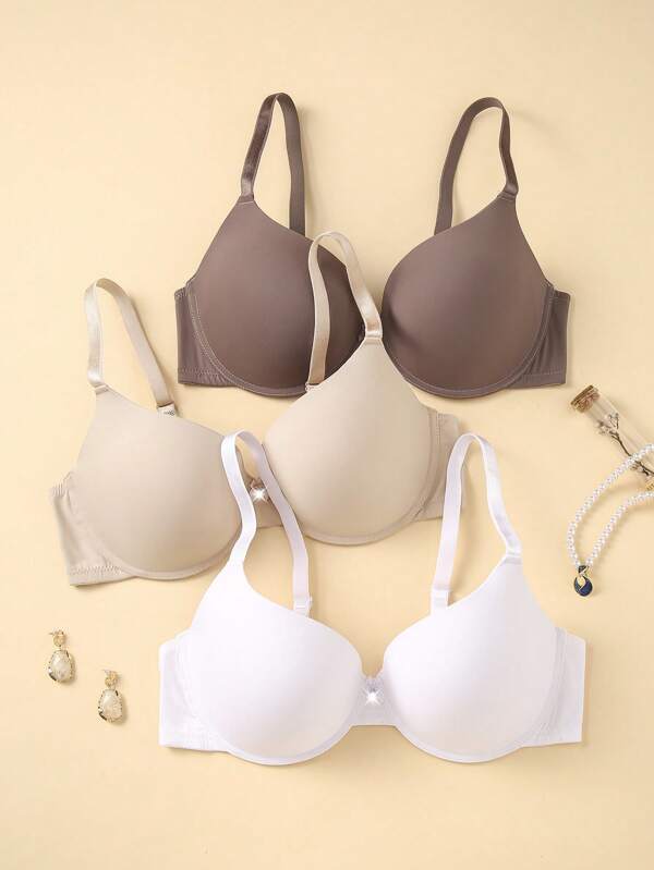 3 Stücke / Set Nahtlose Unterstützungs-BHs ohne Bügel für Große Größen, bequem