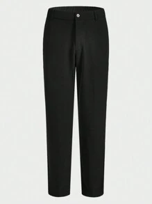 Manfinity VCAY 2pcs Men's Woven Fitted Notched Lapel Casual Suit Set, Suitable For Daily Wear, Christmas - Green - View 3