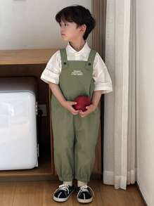 DAZY Young Boy Overalls, Fall Clothes - Green - View 7