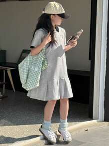 Dazy Kids Tween Girl Tween Girl Fall Dress,Back To School Clothes - Grey - View 1