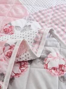 3pcs Floral Print Polyester Boho Vintage Style Bedspread Set, Includes 1 Bedspread & 2 Pillow Shams, Suitable For Home Bedroom, All Season Decor, Bedroom Setting