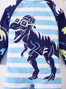SHEIN 1 Piece Set Young Boys Boys Casual Sports Swimsuit With Dinosaur Pattern Leggings Kids Outfits Young Boy Clothes Back To School Boys Set Suitable For Outdoor Swimming Kids Bathing Suits Suitable For Spring, Summer
