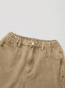 SHEIN Explorewe 青少年男孩破洞优雅迷彩印花校园精神牛仔裤