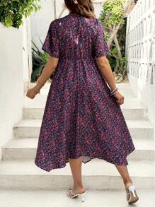 SHEIN Maternity Ditsy Floral Casual Commute Holiday Dress