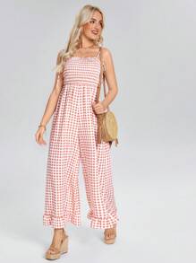 SHEIN LUNE Festival Western Wear Women Women's Loose Strap Jumpsuits, Casual For Spring And Summer - Multicolor - View 4