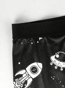 NotGurli Calzoncillos tipo bóxer para hombres con estampado de letras de elementos espaciales