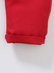 SHEIN 2 件套男婴波尔卡圆点长袖领结衬衫和工装裤，绅士装适合休闲装、派对、万圣节、圣诞节、生日 - 彩色 - 查看 4