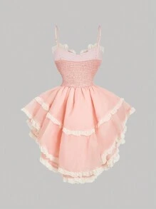 SHEIN MOD Váy ngắn giản dị đơn giản và thời trang cho nữ, mặc hàng ngày - Hồng - Xem 2