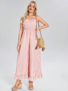 SHEIN LUNE Festival Western Wear Women Women's Loose Strap Jumpsuits, Casual For Spring And Summer - Multicolor - View 5