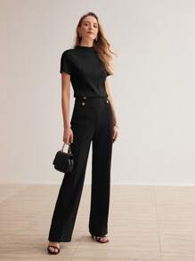 MOTF PREMIUM TEXTURED LETTUCE TRIM TOP - Black - View 6