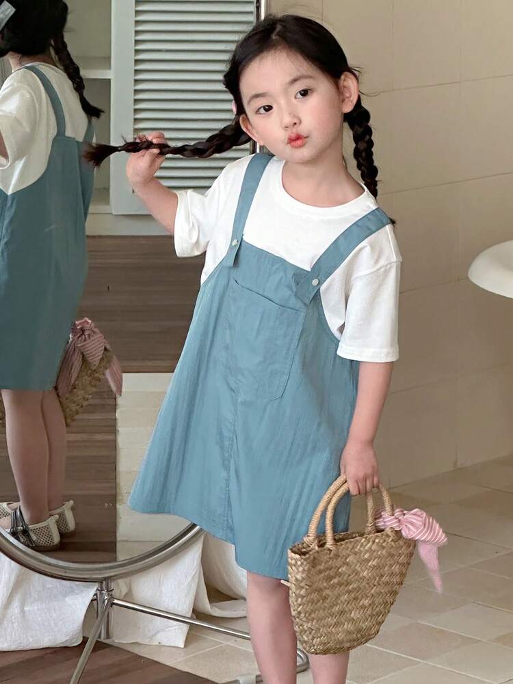 Simple & Fashionable Casual Daily Dress For Young Girls,Girls Summer Outfits