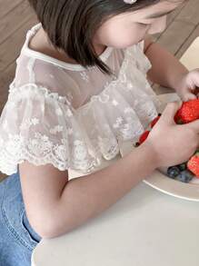 Dazy Kids Young Girl T-Shirt, Fall Collection - White - View 1