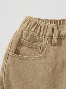 SHEIN Explorewe 青少年男孩破洞优雅迷彩印花校园精神牛仔裤