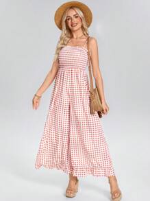 SHEIN LUNE Festival Western Wear Women Women's Loose Strap Jumpsuits, Casual For Spring And Summer - Multicolor - View 1