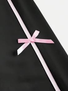 Coolane Kids Tween Girls Casual Contrast Trim Bow Decor Sweatpants, Autumn/Winter - Black - View 7