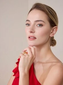 MOTF PREMIUM Anillo cerrado enchapado en oro de 18K con circonitas - Amarillo Oro - Ver 7