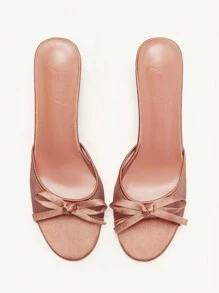 CUCCOO CHICEST Sandalias de tacón alto con punta redonda y malla marrón para mujer - Marrón Chocolate - Ver 8