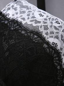 1 件女士加大码对比色蕾丝性感聚拢钢圈胸罩，浪漫设计内衣 - 彩色 - 查看 7