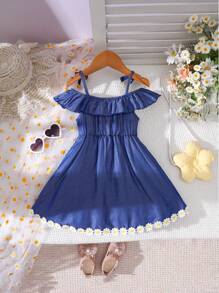 Babymeisje Lente & Zomer Beroep Korte Mouwen Bloemendecoratie Slip Romper
