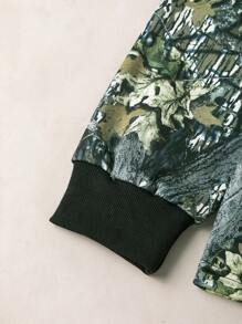 SHEIN Manfinity Dauomo Men's Casual Camouflage Print Crew Neck Sweatshirt - Army Green - View 5