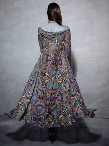 Modviera Áo khoác dài tay in họa tiết ngẫu nhiên, thích hợp mặc đi biển, dự tiệc mùa hè và lễ hội âm nhạc. - Nhiều màu - Xem 3