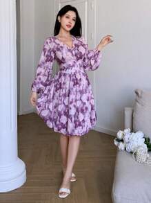 Modelyn Romantic Blooming Floral Print Short Dress, Flower Bud Short For Women - Multicolor - View 5